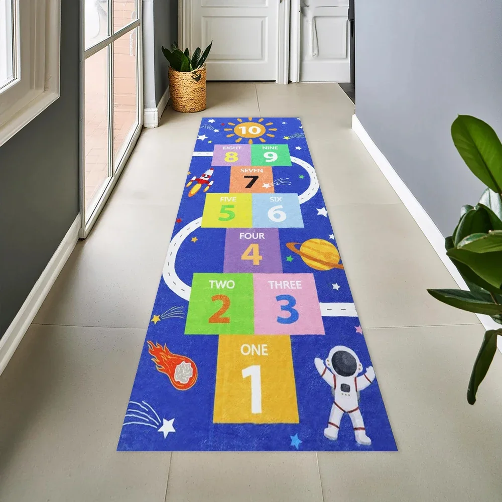 Colorful Alphabet Runner Rug Cartoon Letter Children's Non-Slip Play Mat Fun Home Decor Children's Game Area Education Carpet