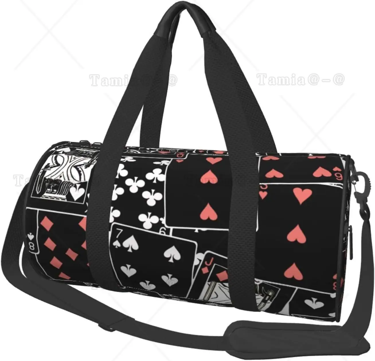 Gym Bag Playing poker cards Barrel Bag Backpack Lightweight Travel Cylinder Bags for Swim Training