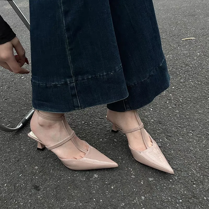 2024 Schuhe für Frauen Knöchel schnalle Riemen Frauen High Heels Sling backs Kleid Pumps Frauen spitzen Zehen dünne Absätze Sommers andalen