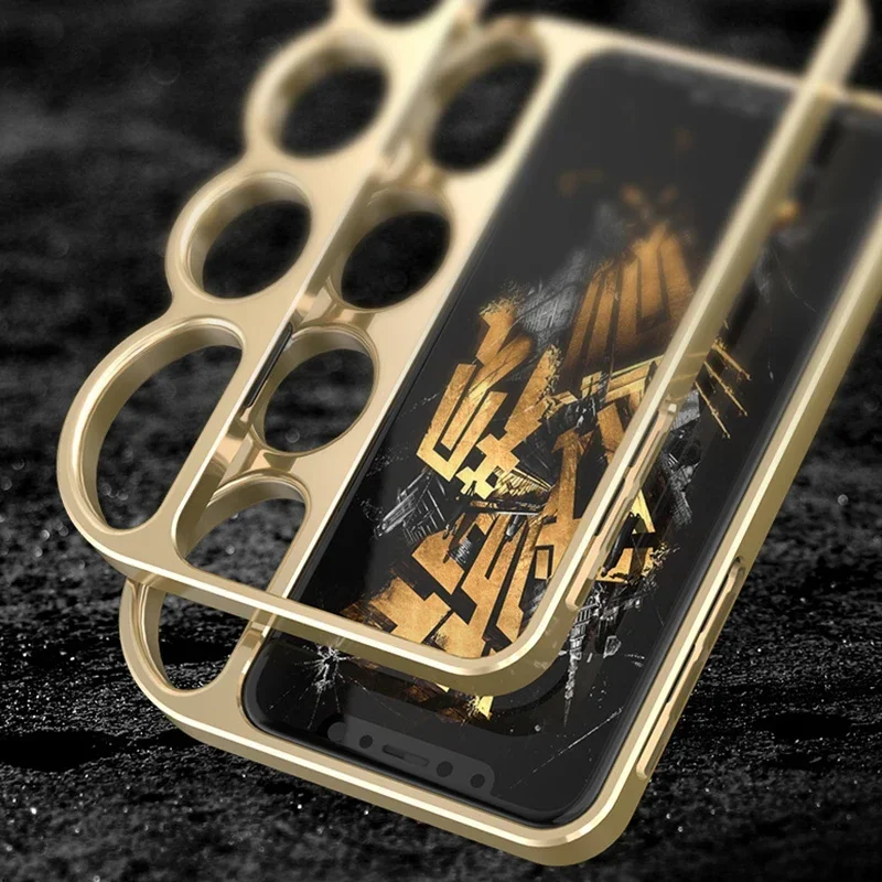 Fashion Colorful Aviation Aluminum Shockproof Border Phone Case Cover With Finger Ring For iPhone 13 12 11 Pro X 17 16 15 14 Pro