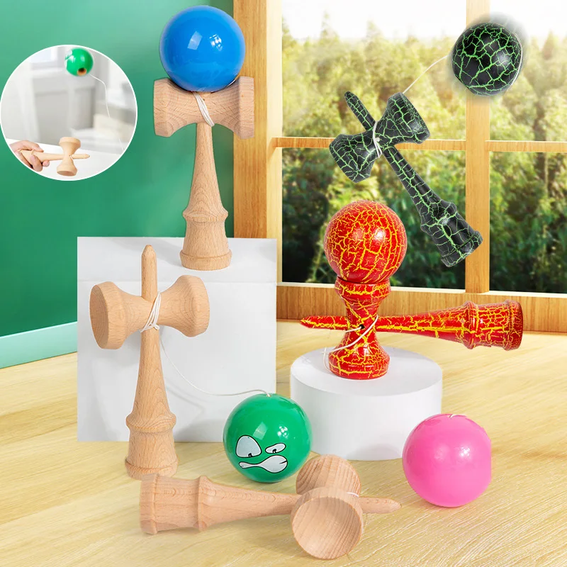 الكراك رسمت Kendama لعبة كرات اللياقة البدنية في الهواء الطلق تدريب التنسيق بين العين واليد للأطفال البالغين في الهواء الطلق متعة شعوذة كرة رياضية #1