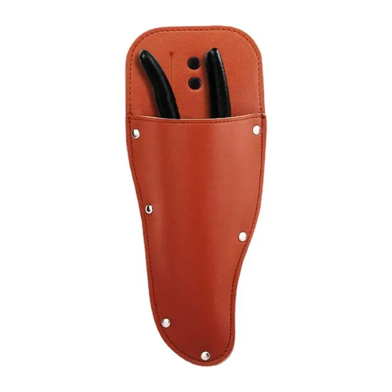 Leather Sheath Tools Scissor Belt Holder PU Leather Pruner Sheath With Lock Button Protective Leather Case For Pruning Shears