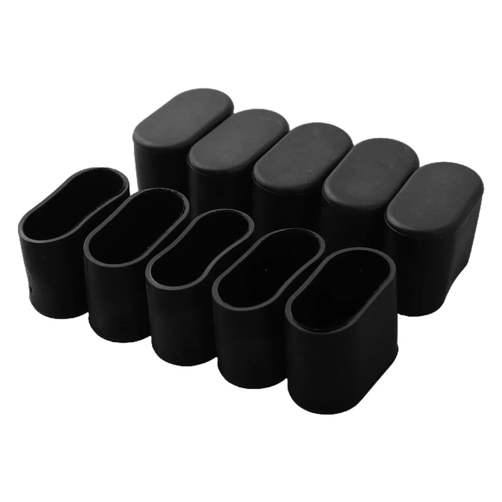 

10pcs Chair Leg Cap Rubber Oval Covers Furniture Table Feet Floor Protectors For Chair Desk Office Table Leg Cover Household