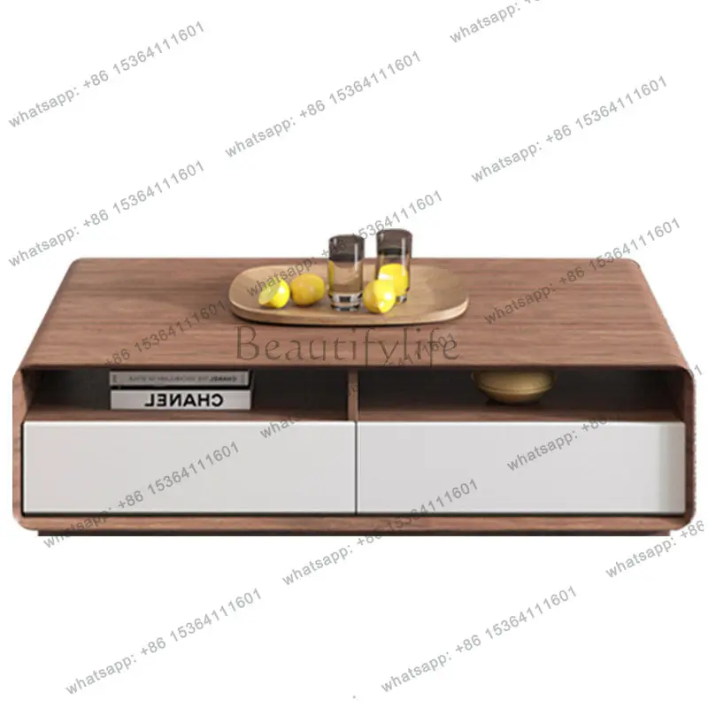 

Coffee table living room household small apartment Nordic simple modern rectangular hollow design