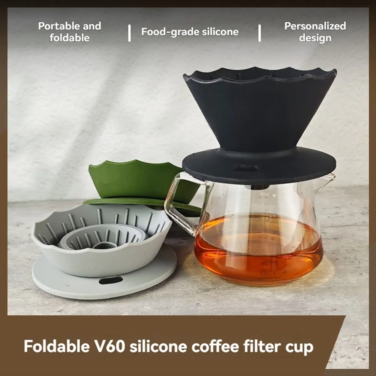 [promo]-filtro-de-cafe-de-silicone-para-camping-acessorios-de-cafe-para-viagem-e-casa-verde