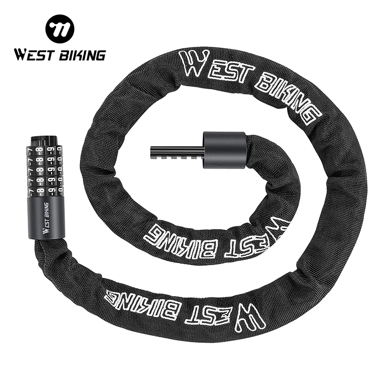 

WEST BIKING 1m/1.2m/1.5m Bicycle Chain Lock Anti-theft High Security Portable MTB Road Bike Lock Scooter Electric E-Bike Lock