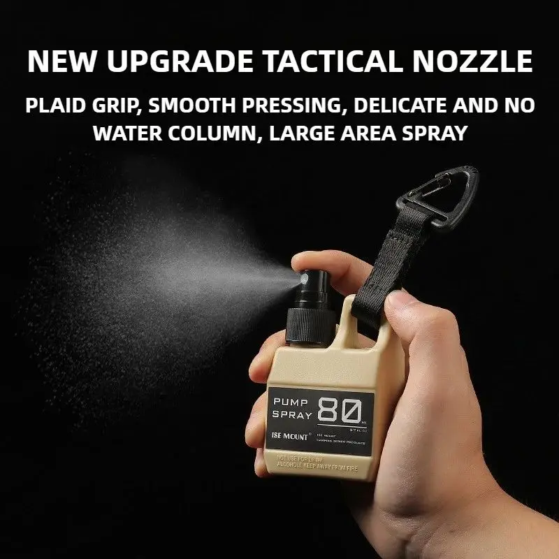 80ml Atomizer Bottle Portable Pump Spray Bottle with Carabiner Alcohol Perfume Refillable Multifunctional Camping Supplies view 4