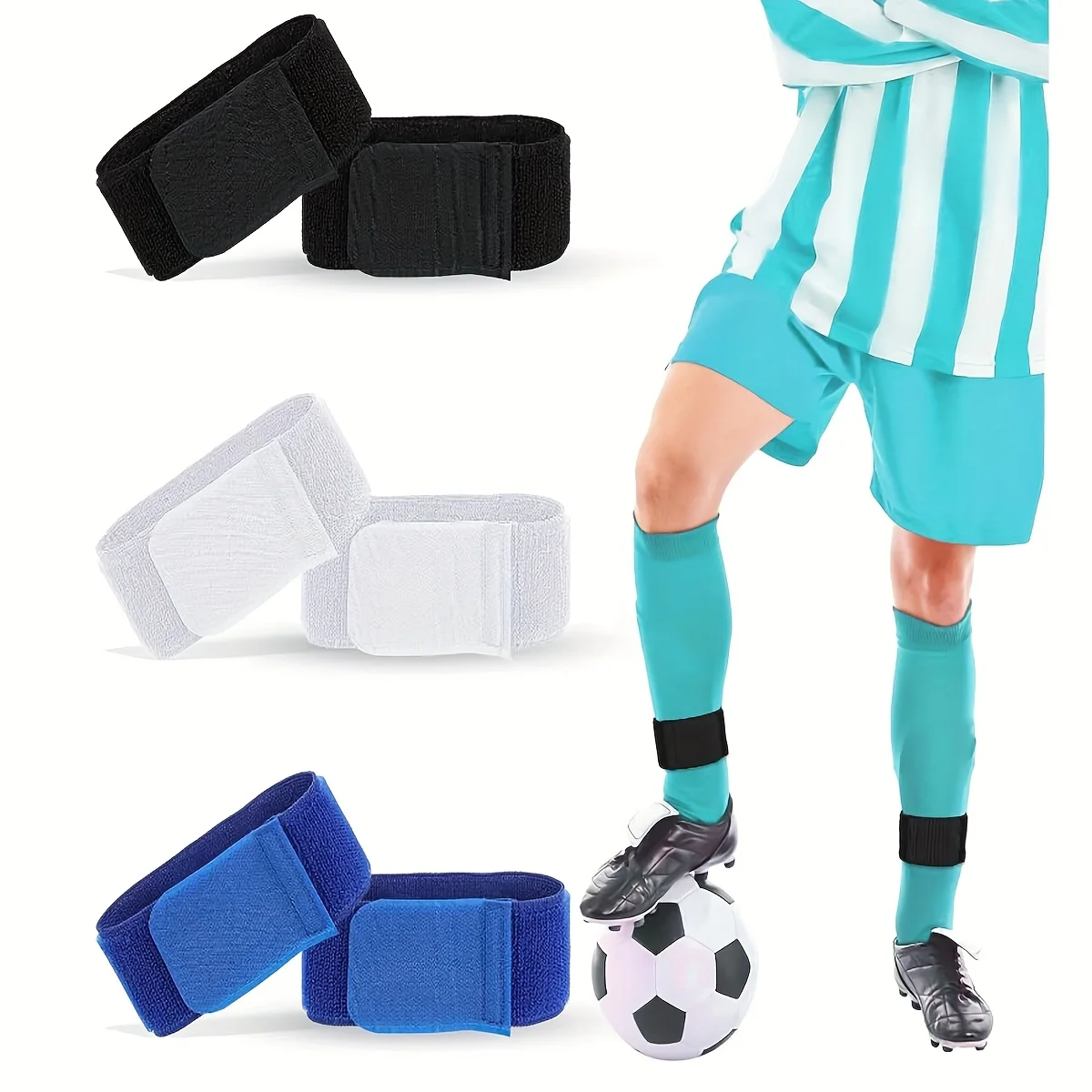 AliExpress 1Pair Anti-Slip Soccer Shin Straps Holders Football Socks Shin Fixed Straps for Sports Kicking Ball Running Cycling Youth Adults