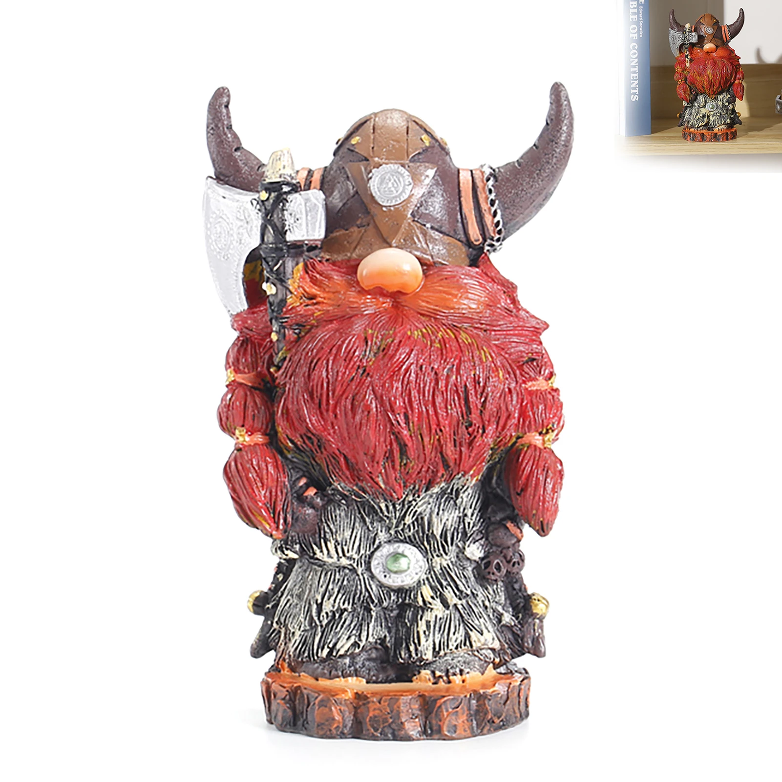 Garden Gnome Dwarf Statue Medieval Guard Nordic Victor Norse Dwarf Gnome Statue Suitable for Tabletop Ornament