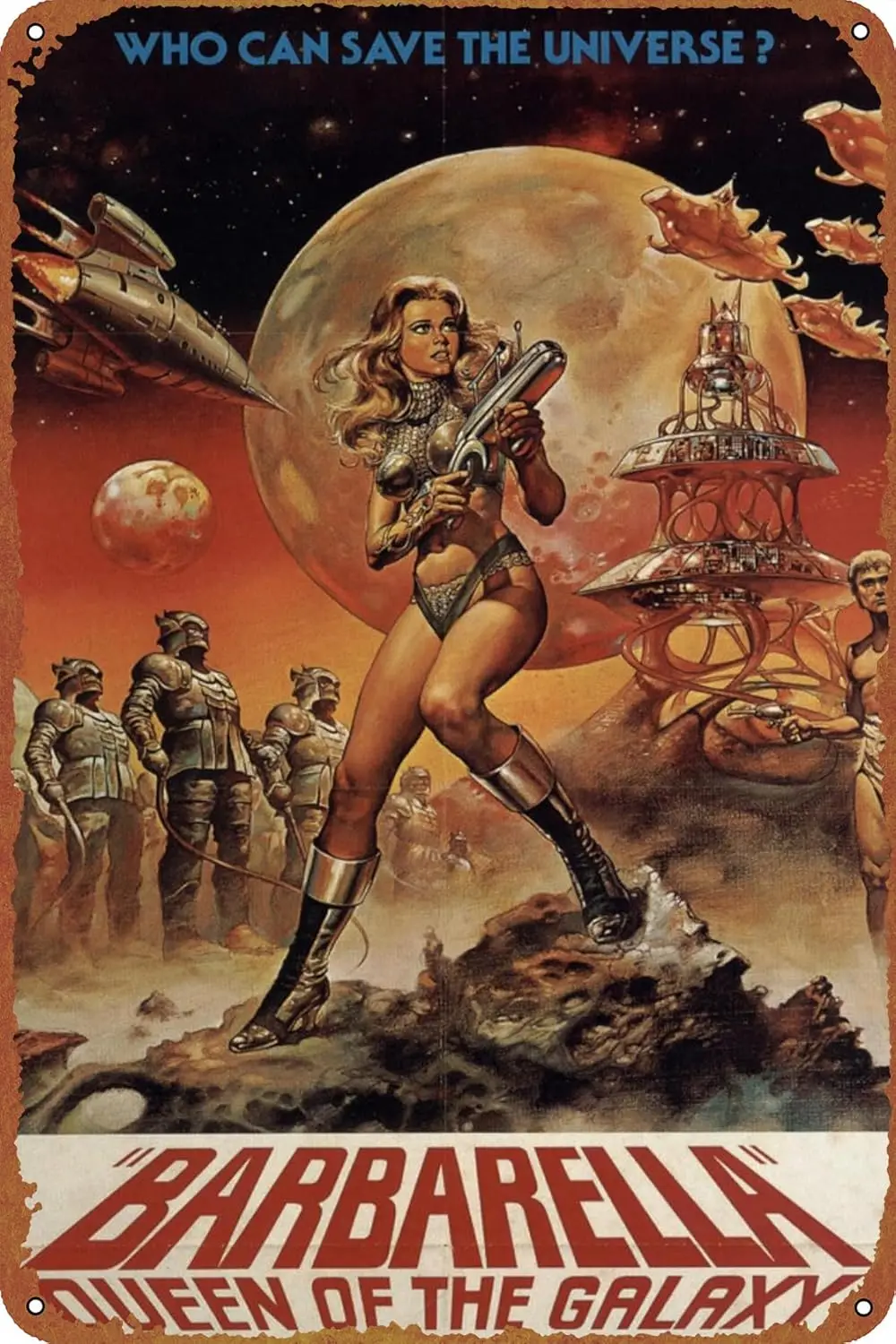 Barbarella Filmplakat Metall-Blechschild Wanddekoration, Retro-Kunstdekor Metallplakette Kunst - Aluminium