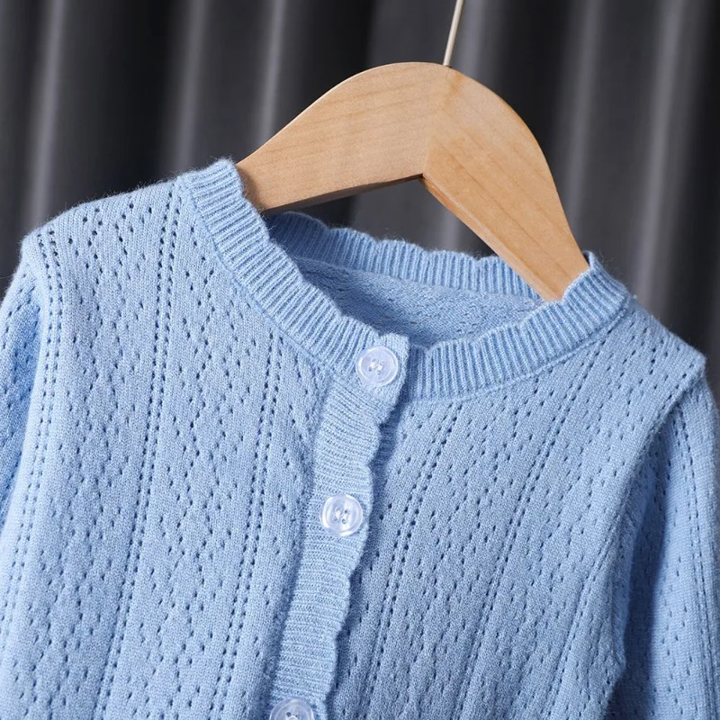 Kids Girls Fall Winter Clothes Baby Girls Knitting Cardigan Cute Sweater Coat Blue Knitted Sweater Toddler Soft Knitted Sweater