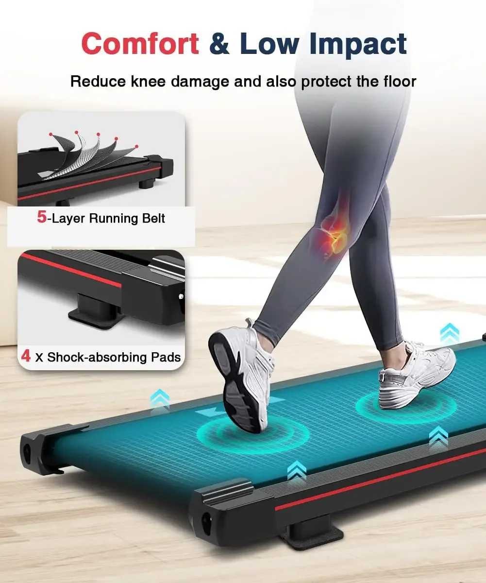 وسادة مشي مع جهاز مشي تحت المكتب، طواحين مشي محمولة مدمجة خالية من التركيب للمكتب المنزلي بسعة 265 رطلًا #5