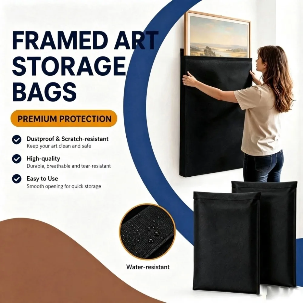 Felt Material Felt Picture Frame Moving Bags Scratch Resistant Dust Resistant Protective Storage Bag Protective Cover Reusable