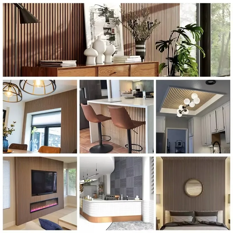 Modern Medium Density Fiberboard Wall Decorations DIY Office Home Wooden Sound-Absorbing Board for Interior Design