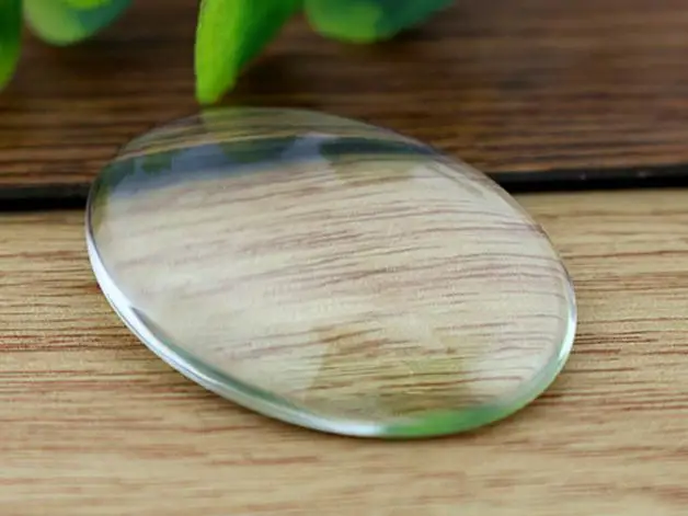 2pcs/lot 30x40mm Oval Flat Back Clear Glass Cabochon, High Quality, Lose Money Promotion!!!(Z3-07)