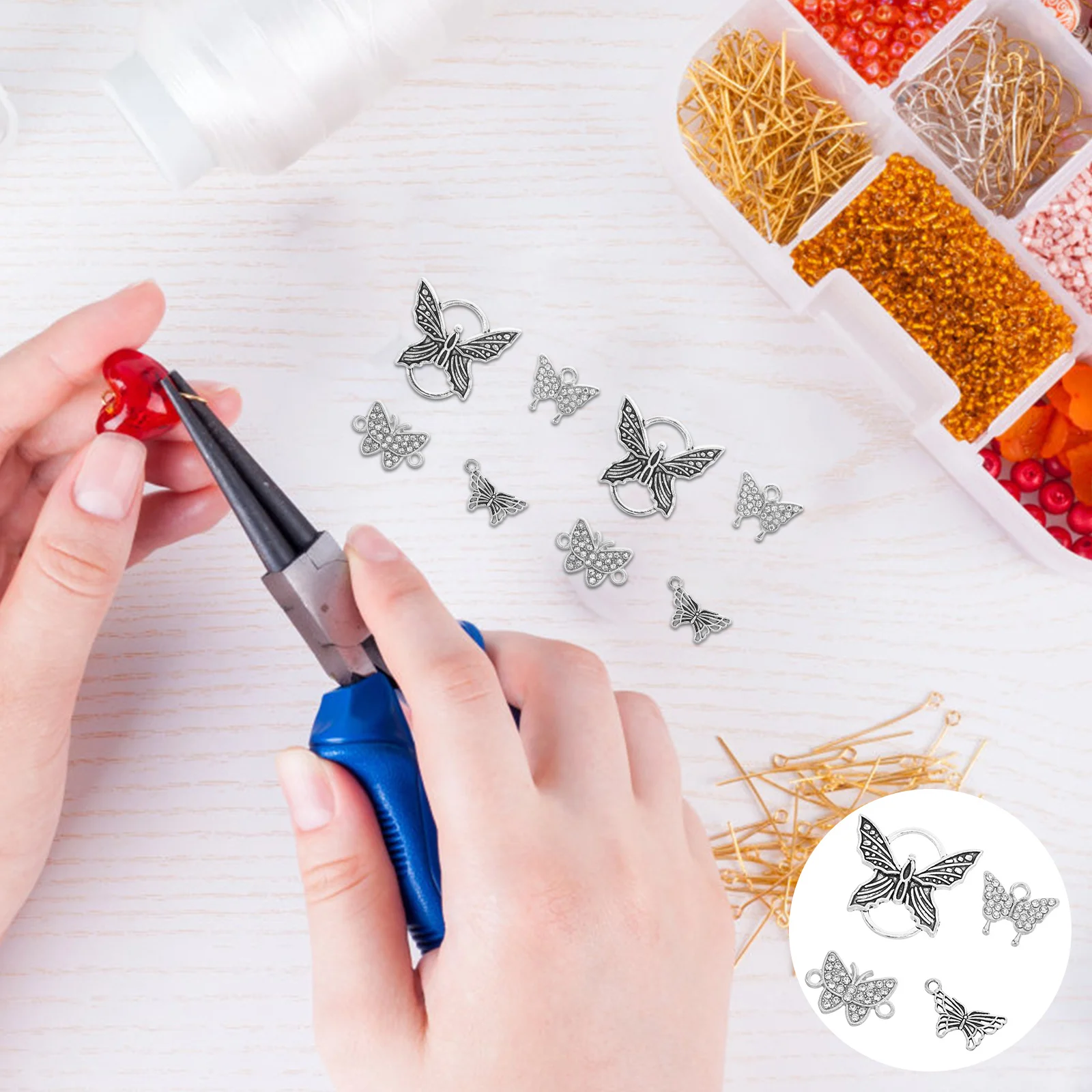 

24pcs Butterfly Charms For Jewelry Making Diy Alloy Pendant Connectors Bracelets Necklaces Earrings Crafts Party Favors Jewelry