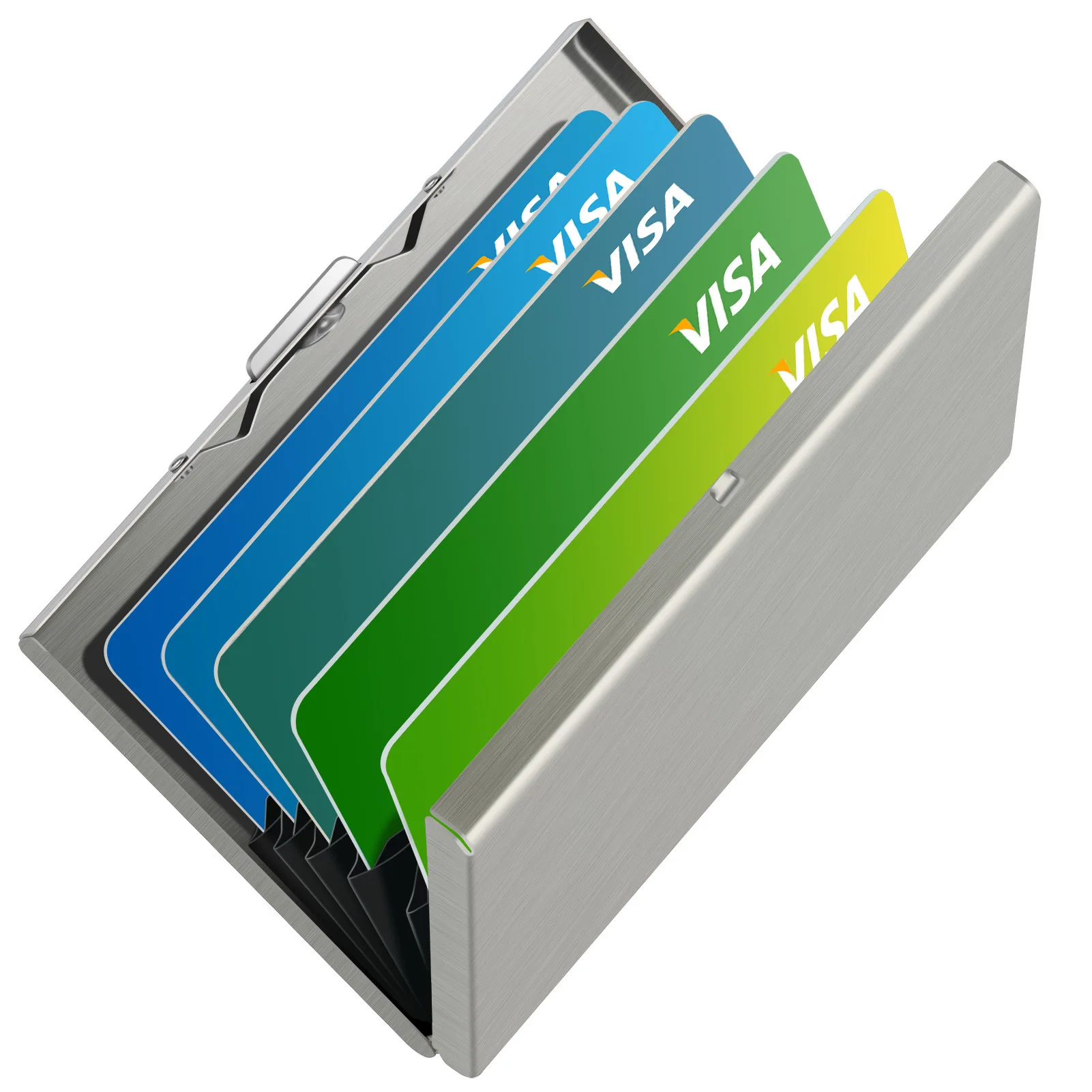 محفظة حامل البطاقات الحد الأدنى من المعدن النحيف RFID حجب حامي البطاقة المنبثقة محافظ بطاقة الائتمان للرجال