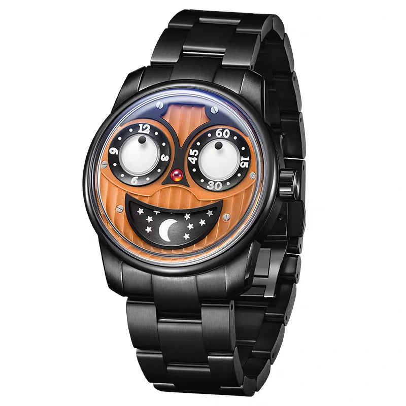 OBLVLO Men Automatic Watch 42mm Mechanical Wristwatch Luminous 50m Waterproof Sapphire Mirror Joker Dial Sun-Moon Miyota Mov