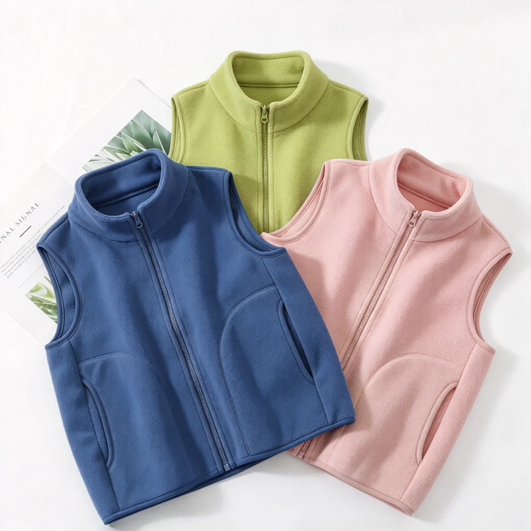 Toddler Boy Winter Fleece Jacket - Gilet sans manches en polaire pour