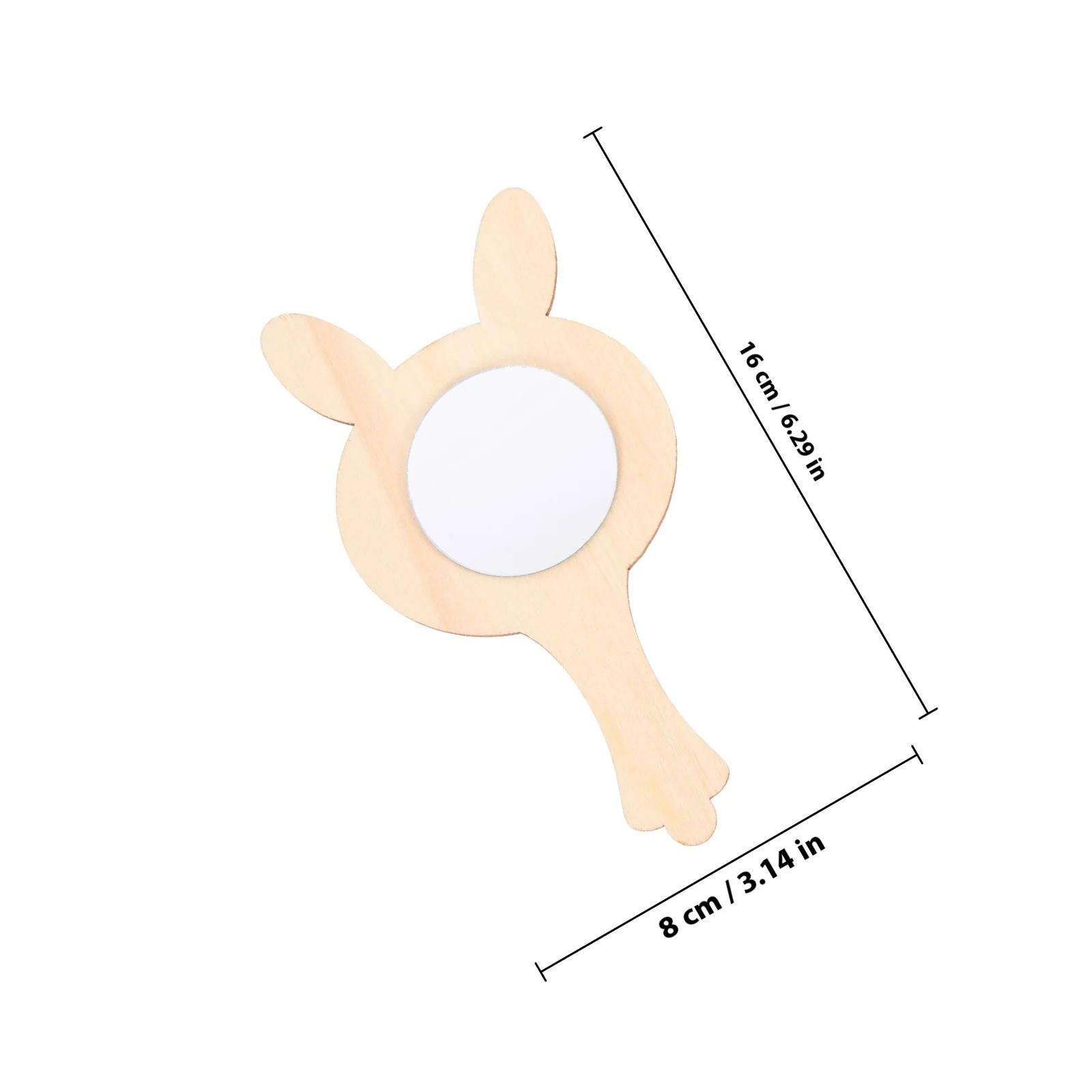 10-teiliges DIY-Handspiegel-Set aus Holz, unbemalt, Handspiegel-Set zum Basteln, lustige Heim-Schreibtisch-Dekoration, Zubehör zum Geschenken