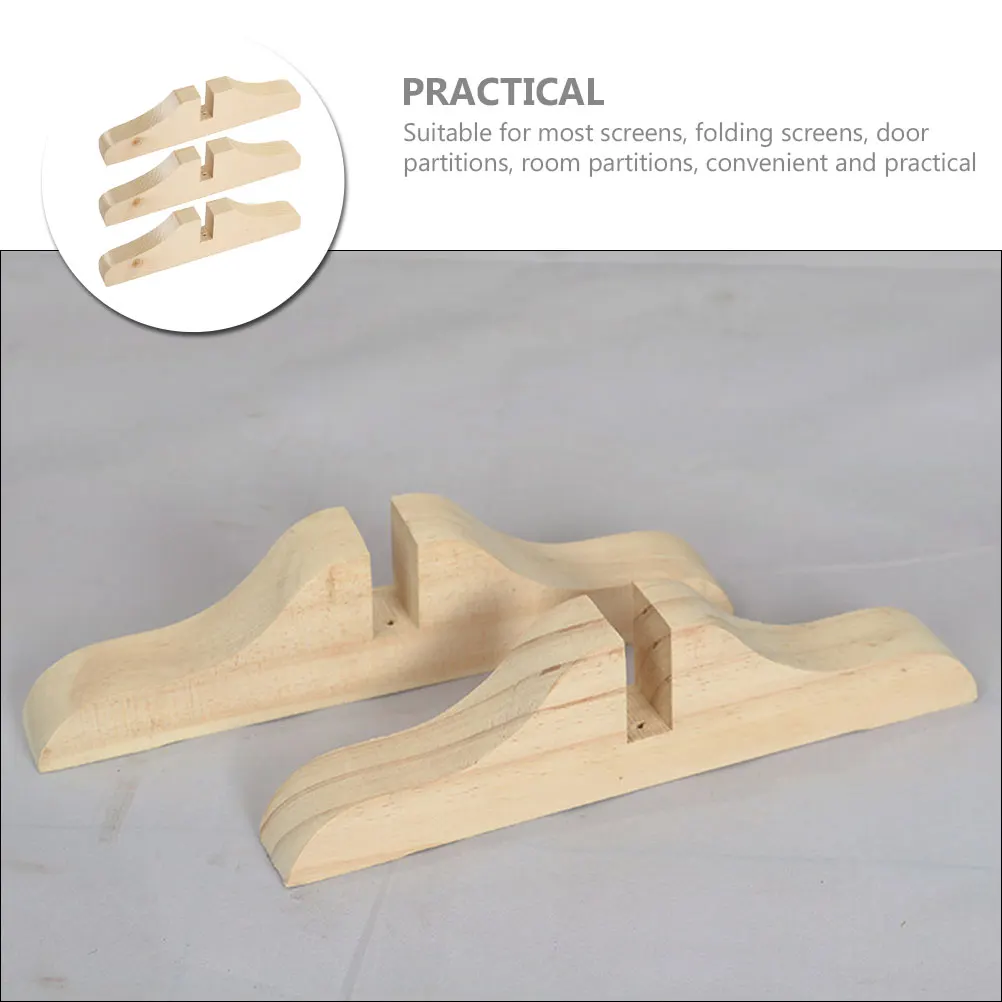 

3pcs Room Divider Stand Thickened Base Screen Feet Bracket Wooden Study Bedroom Living Space Separator Foldable Wear Resistant