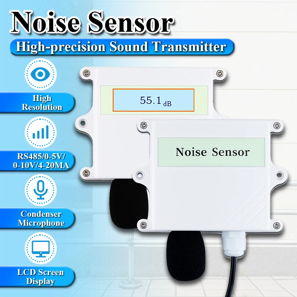 Noise Sensor Module Decibel Meter High Accuracy Sound Detection TTL Module Transmitter Output RS485 0-5V 0-10V 4-20mA