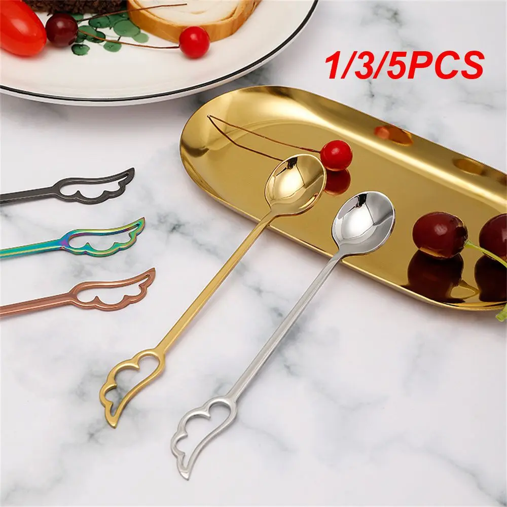 1/3/5PCS Dessert Spoon Easy To Clean 304 Stainless Steel Creative Korean Tableware Spoon Multiple Colors Coffee Spoon