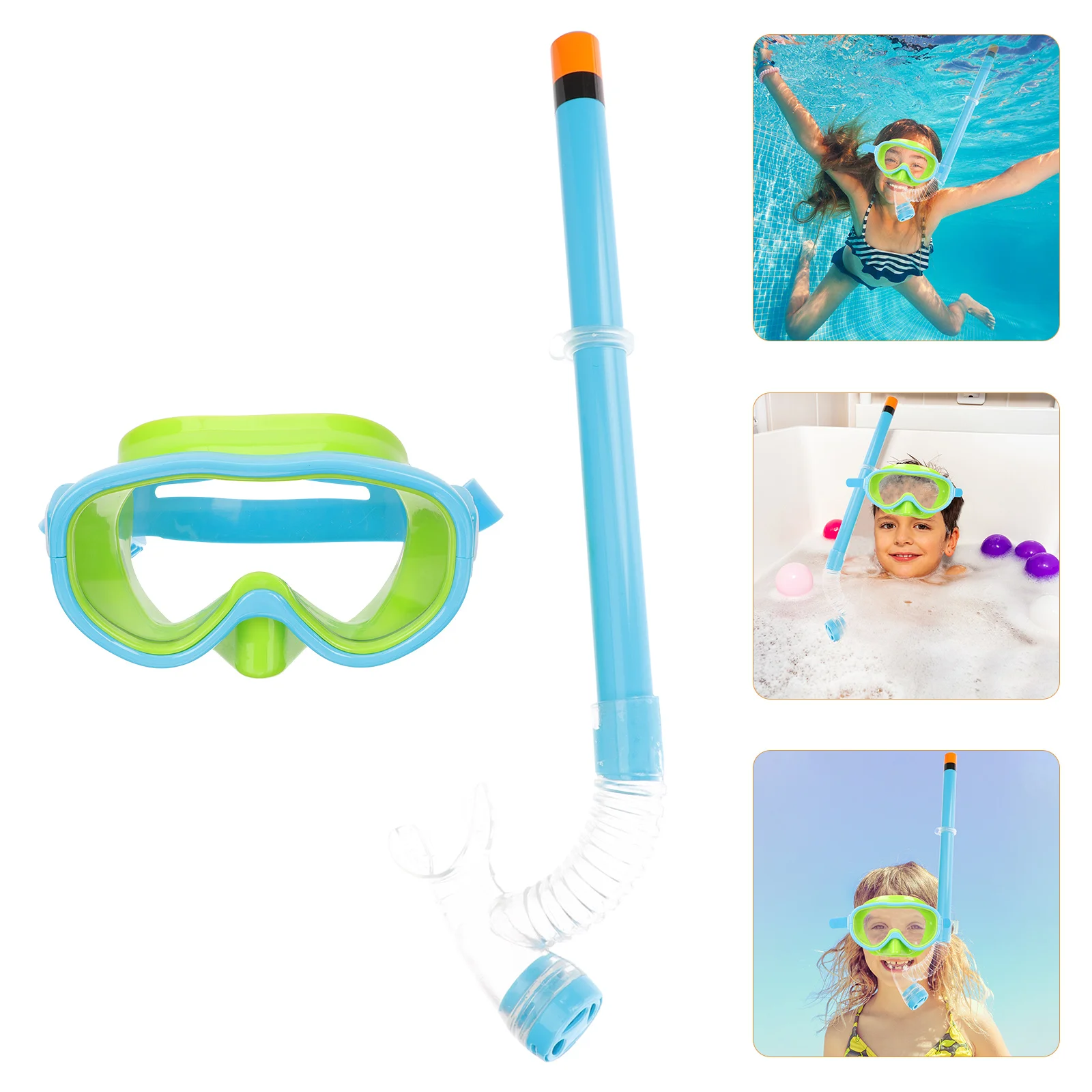 

Набор для снорклинга для детей: премиальная водонепроницаемая маска для дайвинга с линзами с защитой от запотевания, мягким силиконовым ремешком, регулируемым ремешком на затылок, портативный.
