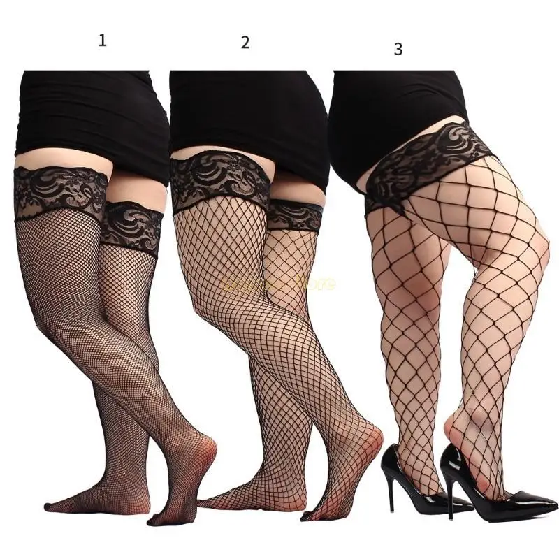 31BF Vớ cá cao đầu gối của phụ nữ rỗng ra khỏi đùi High Stocking