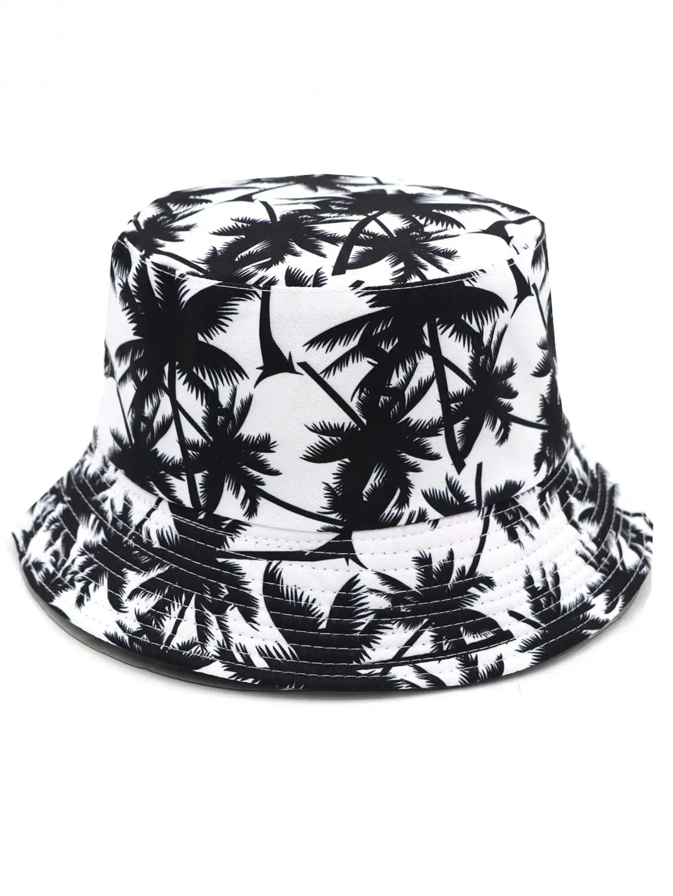 

1pc Unisex New Vacation Coconut Tree Print Reversible Bucket Hat, Suitable For Casual And Outdoor WearMen's Sun Hat Summer Hat, Suitable For Summer Outdoor Activities Such As Hiking And Fishing
