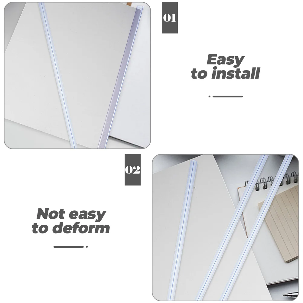

40Pcs Transparent Pull Rod Clip Slide Binders for Book Document Binding Folder Sturdy Plastic Binding Bars Report Covers Sliding