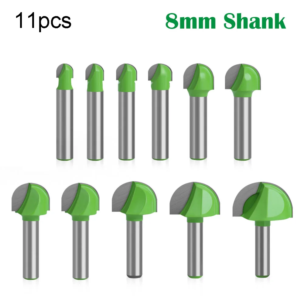 ball nose end mill cutter mm shank round nose cove milling bit router bit para woodworking edge trimming tool 632 mm 11 pcs 01