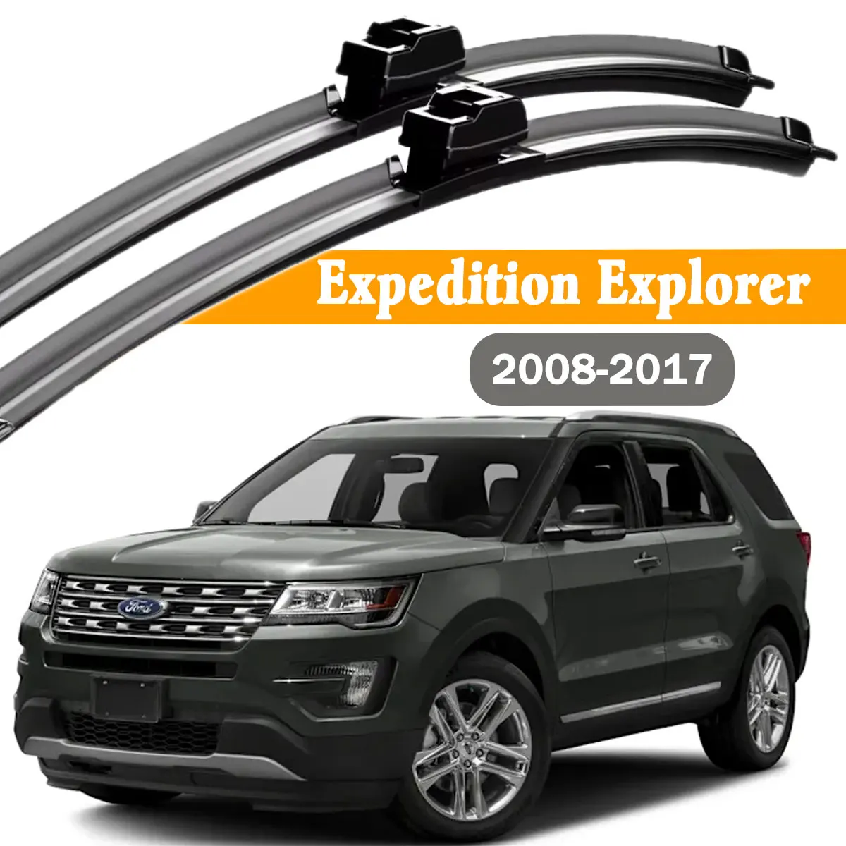 2 Stück Auto-Frontscheibenwischerblätter für Ford Expedition Explorer 2008-2017 Windschutzscheiben-Regenbürsten Zubehör