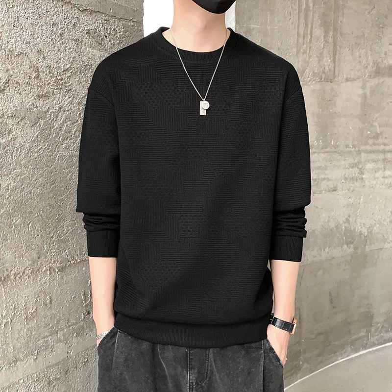 

Casual Autumn and Winter New Men's Sweater Trendy Fat Plus Size O Neck Solid Long Sleeve Pullover Top Men's 7XL 8XL 140kg