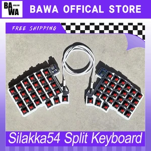 Silakka54 Split Keyboard Wired Hot Swap Support QMK/VIAL Ergonomics RP2040Zero Accesorios de juegos de PC personalizados 8 mejores teclados divididos de ventas - №1