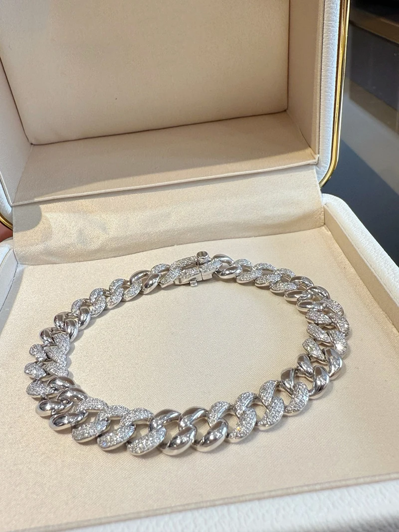 KUGG 100% 18K سوار ذهب أبيض/أصفر تصميم فاخر 2.40 قيراط سوار مرصع بالألماس الطبيعي الحقيقي للنساء مجوهرات الحفلات العالية #4