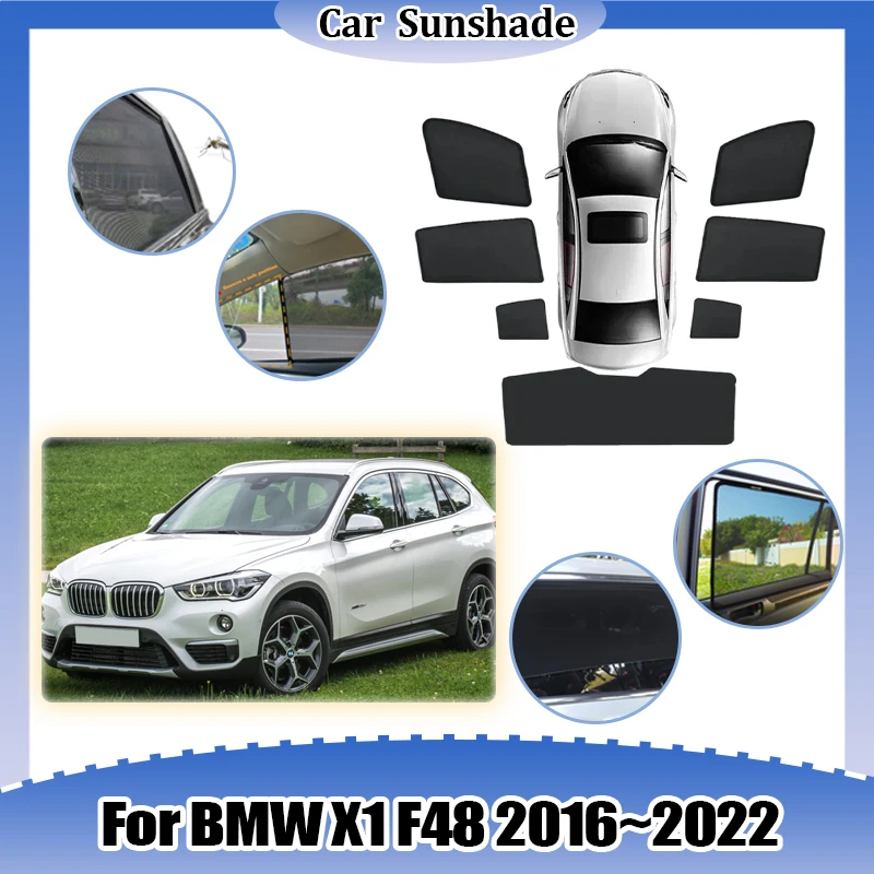 

Сетчатая солнцезащитная шторка для окон автомобиля BMW X1 F48 2016-2022, теплоизоляционный солнцезащитный козырек, защита от ультрафиолета, шторка для конфиденциальности, автоаксессуары