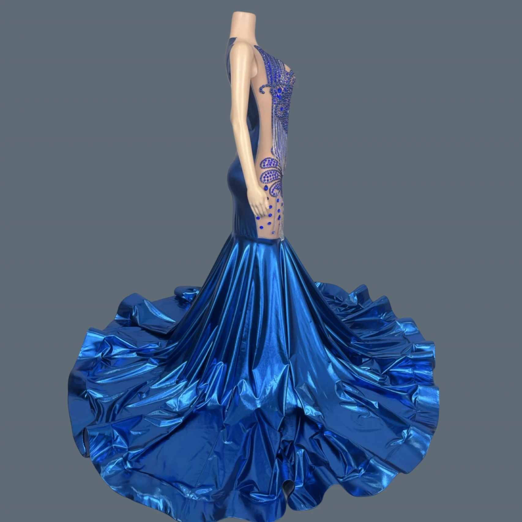 

Luxury High-end Evening Gown Sparkly Rhinestone Gala Floor-length Dress Mega Event Celebrate Party Wedding Prom Outfit Xuelian