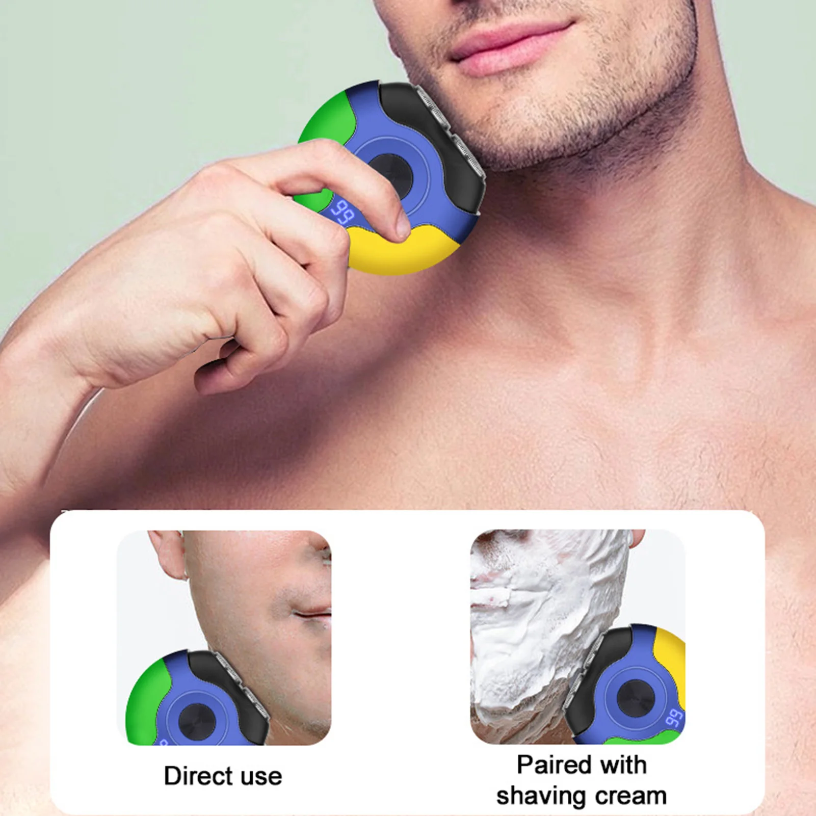 HIENA Electric Shaver for men Colorful Round Face Beards Trimmer Portable USB Rechargeable Razors Hair Clipper cutting machine