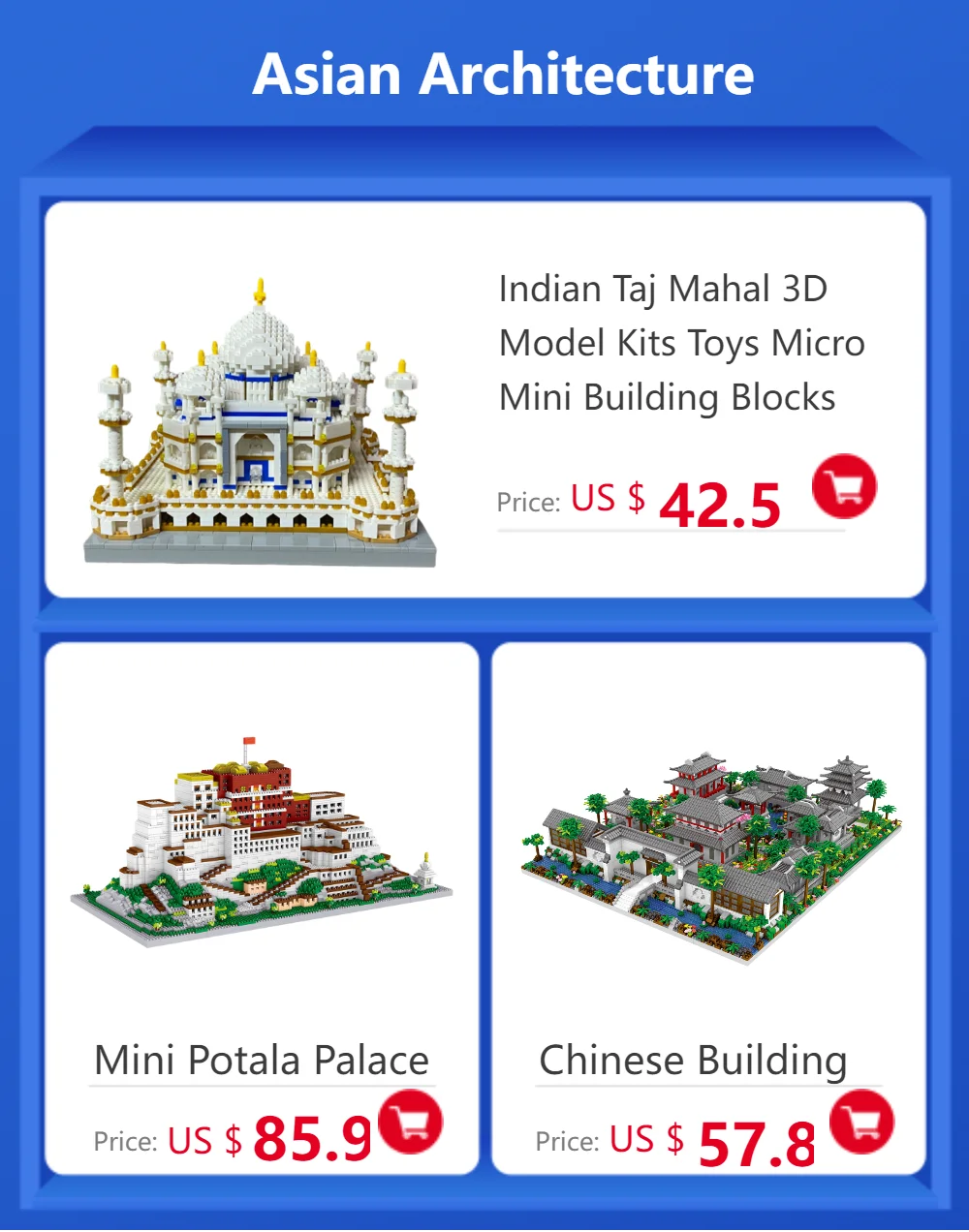 KNEW BUILT Gift Pink Castle Model Kits Toys Microblock Building Blocks for Adults Princess Kids Castles Architecture Set Bricks