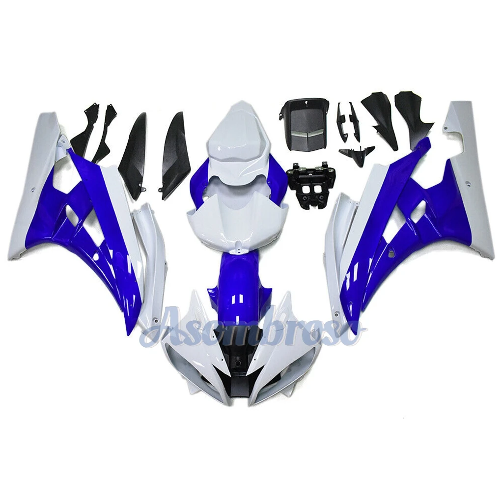 Motorcycle Fairings Kits Bodywork Protection kit for Yamaha YZF R6 2006 2007  YZFR6 06 07 YZF-R6 Blue White