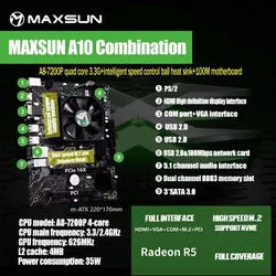 MAXSUN Onboard CPU Motherboard A10 Quad Core Super Nuclear Display AMD A8-7200P DDR3 M.2 SATA3.0 Mainboard Computer Components