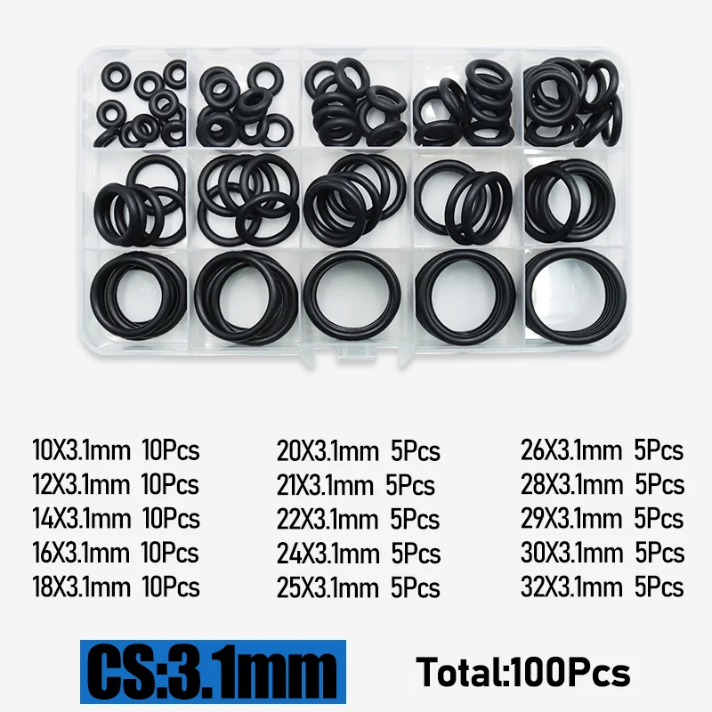 CS 1/1,5/2,0/2,4/3,1/4,0 mm Gummi-O-Ring-Dichtungsscheibe NBR O-Ring ölbeständig hohe Temperatur für die Reparatur von Auto-Sanitär-Wasserhahn – Detail 18