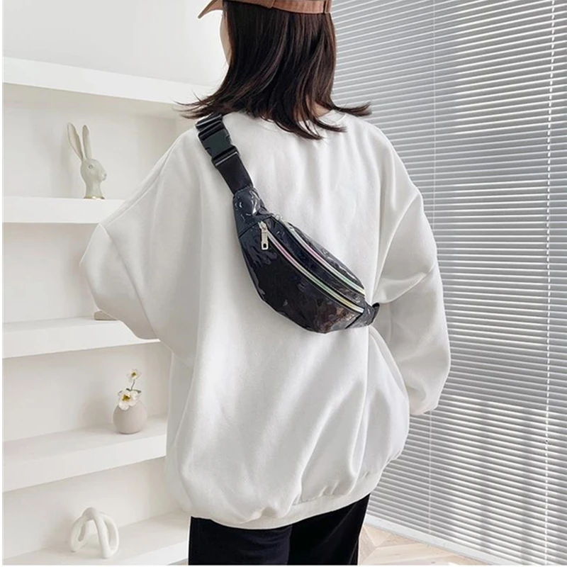 Waist Bag Women Fanny Pack Laser Chest Shoulder Belt Bag Holographic Fashion Packs Party Travel Phone Pouch Lady Purse Bum Bags