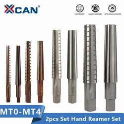 XCAN Hand Reamers 2pcs MT0/MT1/MT2/MT3/MT4 Steel Fine/Rough-Edge Morse Taper Reamer For Milling Finishing Cutter Tool Hand Tool