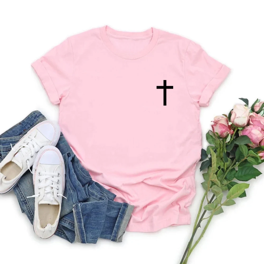 Cross T-Shirt Jesus Shirt Christian Tee Religious Gifts Women Short Sleeve Graphic T Shirts Bible Verse Top Casual Women Clothes view 4