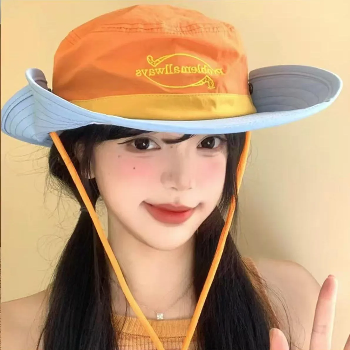 New Japanese Retro Color Matching Quick-drying Bucket Hats for Men and Women Summer Outdoor Camping Sun Protection Hiking Caps