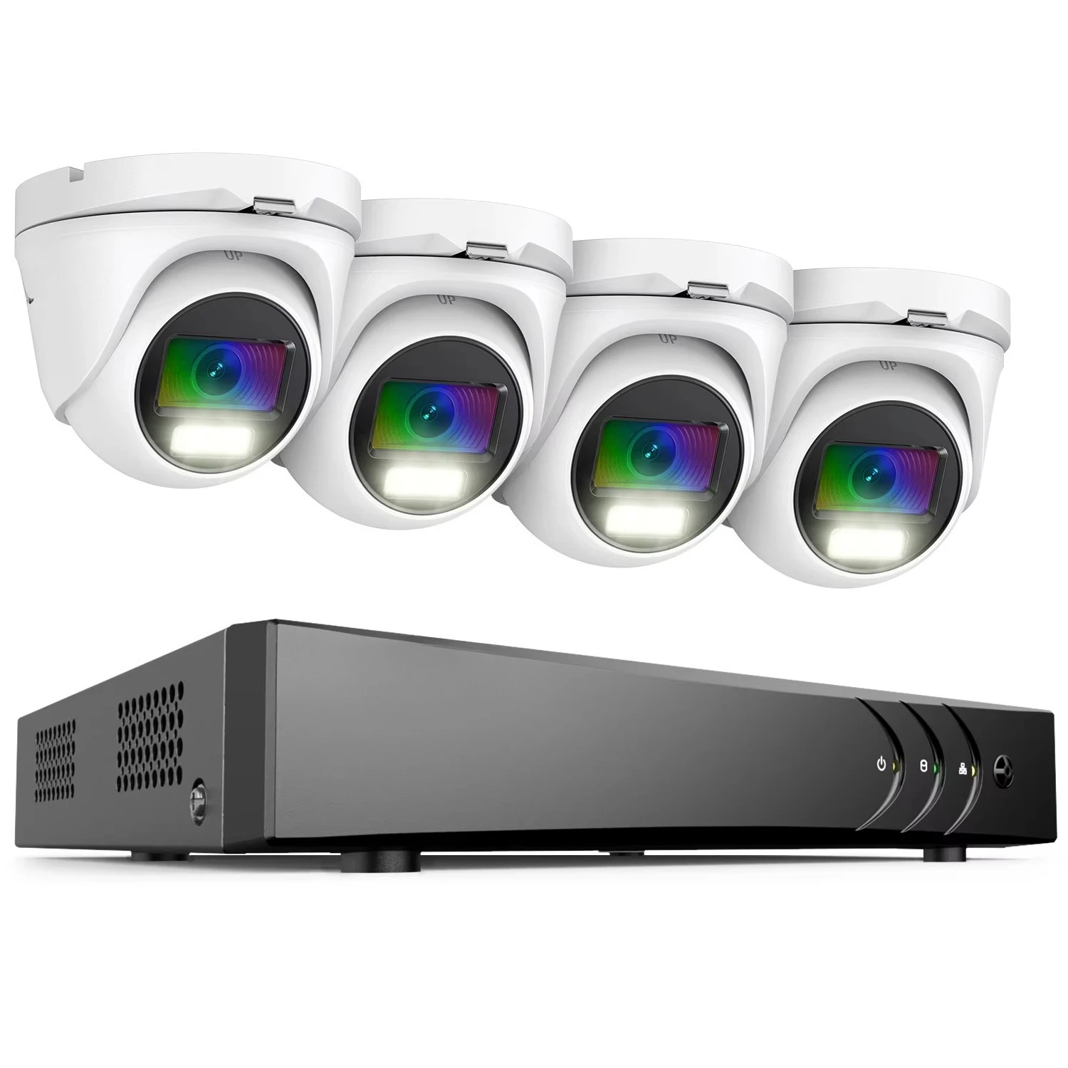 

NightChroma 8CH 5MP H.265+ DVR Система камер 4 шт. 2MP 1080P Уличные камеры видеонаблюдения 5-в-1 DVR Система