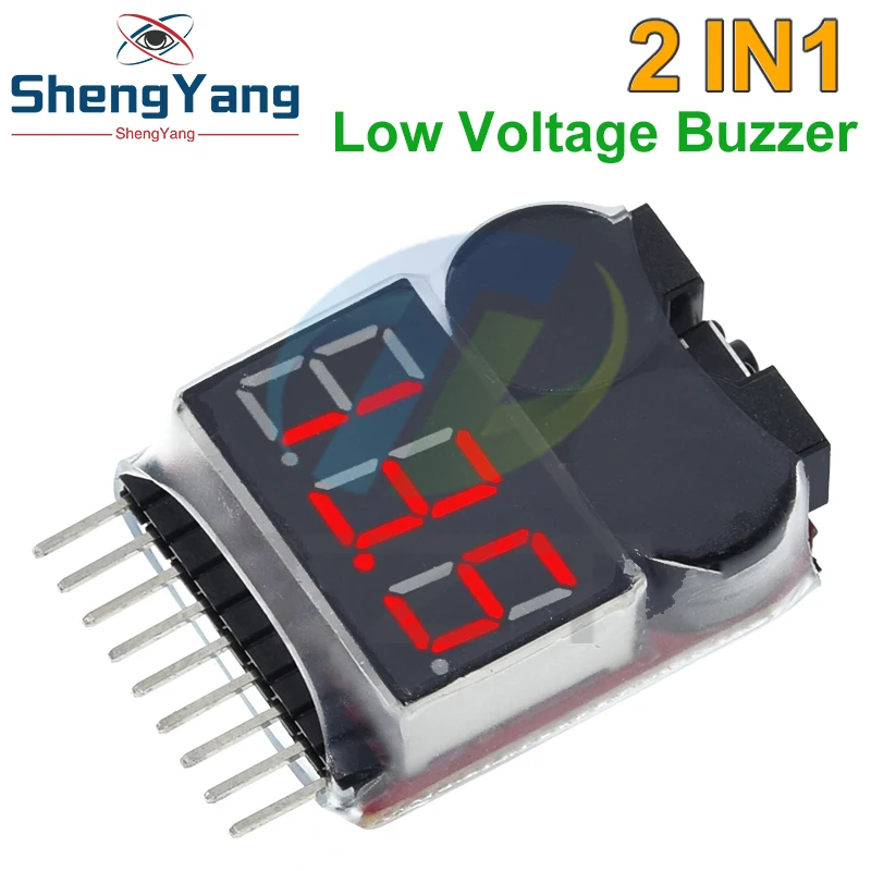 TZT 1-8S Lipo/Li-ion/Fe RC helicopter airplane boat etc Battery Voltage 2 IN1 Tester Low Voltage Buzzer Alarm