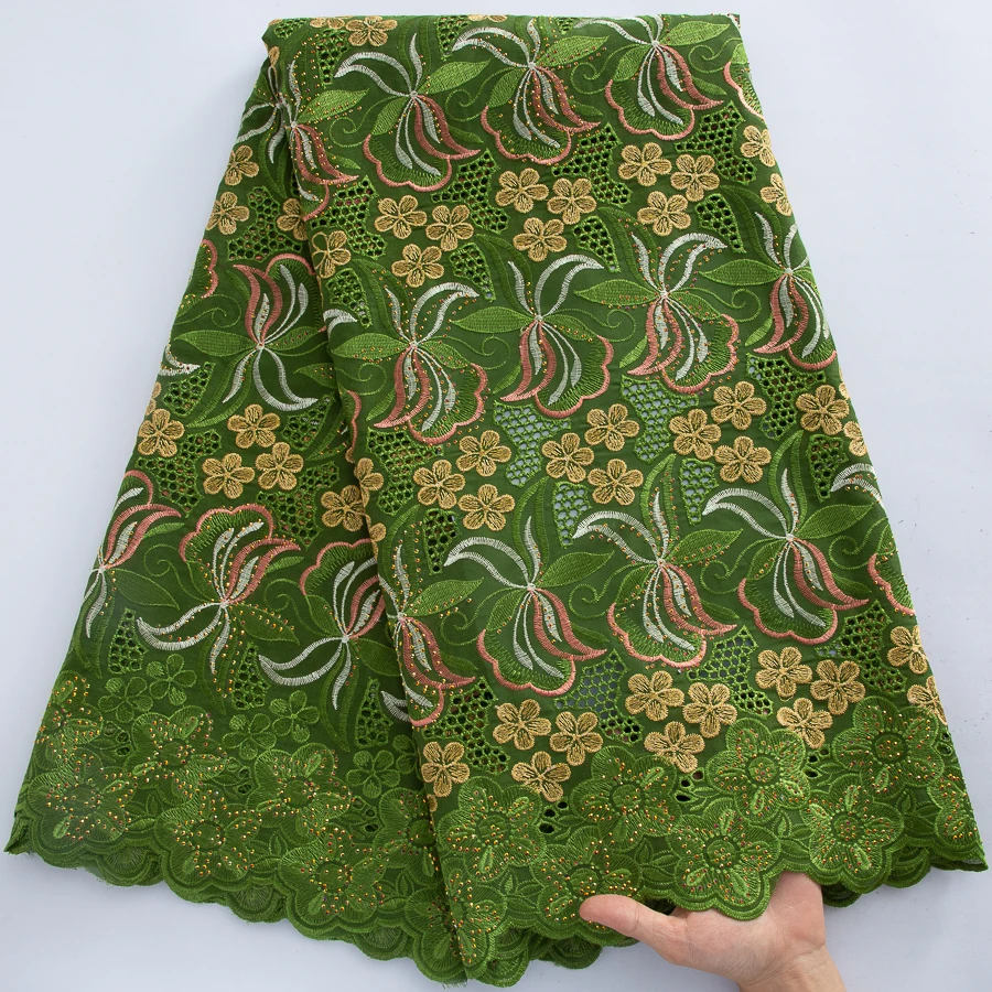 nuovo-tessuto-in-pizzo-di-cotone-africano-2026-voile-svizzero-verde-con-pietre-5-iarde-per-abiti-da-sposa-e-cerimonia